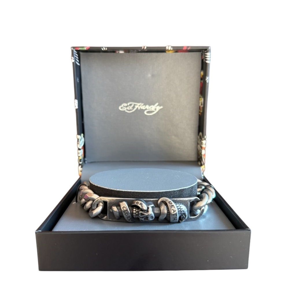 Ed Hardy Silver Chain Bracelet